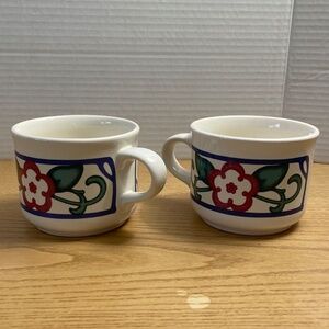 Vtg Pfaltzgraff Arbor Vine Pattern Set of 2 Coffee Tea Mugs Cups 1990s Retired